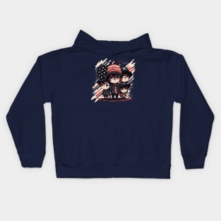 Patriotic American Family Kids Hoodie